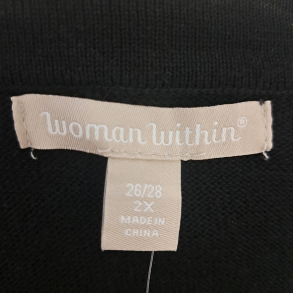 Woman Within Classic Black Cardigan - Picture 5 of 6